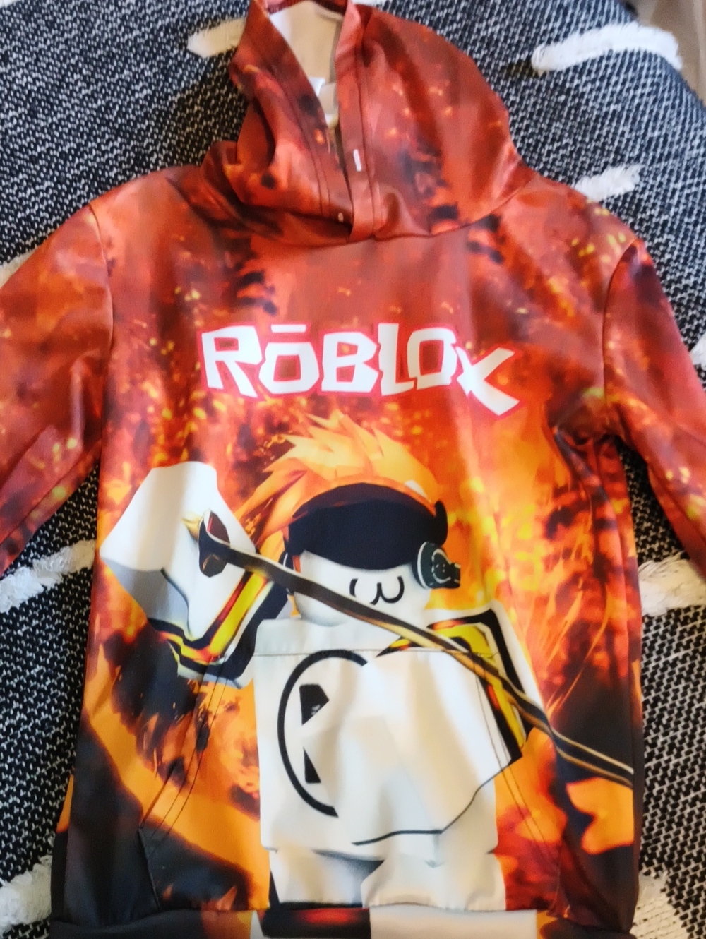 Kids' ROBLOX Orange Graphic Hoodie XS 8-10